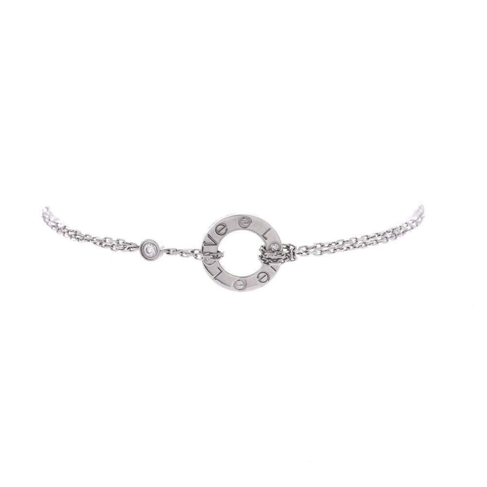 Cartier 2 Diamonds Love Bracelet 18K White Gold with Diamonds
